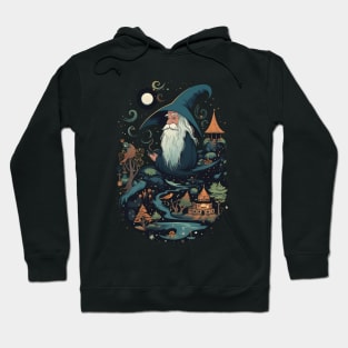 Whimsical Wizard at Night - Fantasy Hoodie